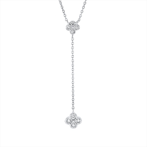 Collier 18 kt WG, mit ZÖ 40 cm + 42,5 cm