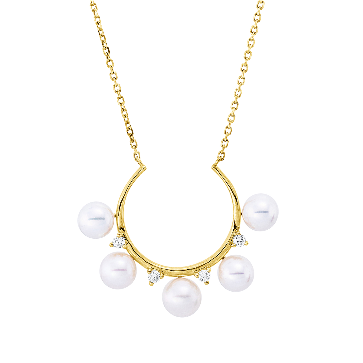 Collier  18kt Gelbgold mit ZÖ 40 cm mit 0,09ct Diamanten