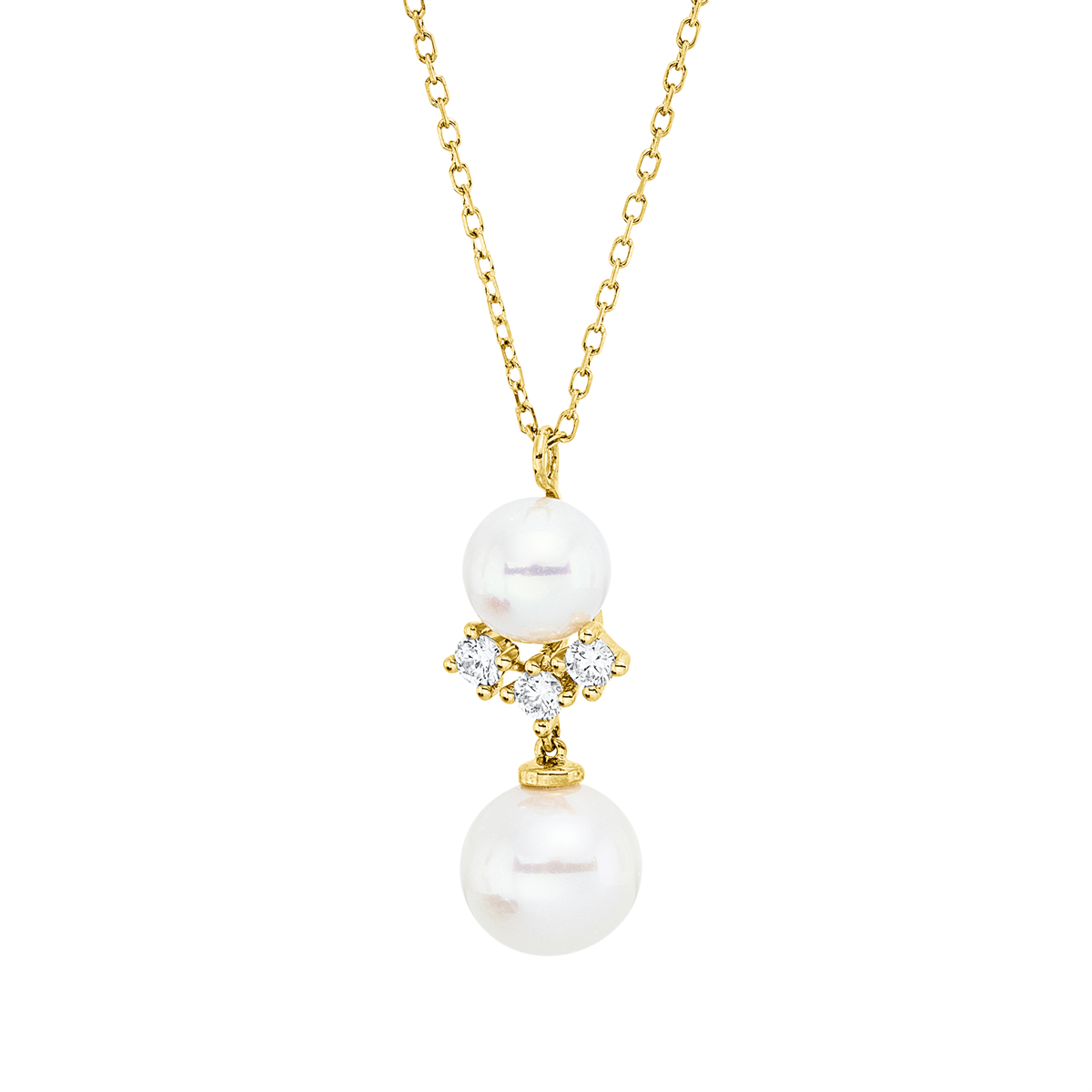 Collier  18kt Gelbgold mit ZÖ 40 cm mit 0,13ct Diamanten