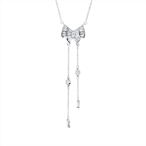 Collier 18 kt WG, mit ZÖ 40 cm