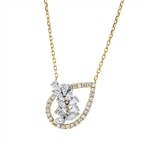 Collier 18 kt GG+WG, mit ZÖ 40 cm