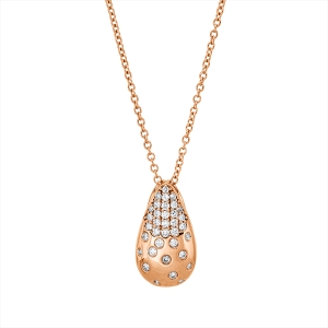 Pavé Collier  18kt Rotgold mit ZÖ 40 cm + 43 cm mit 0,24ct Diamanten