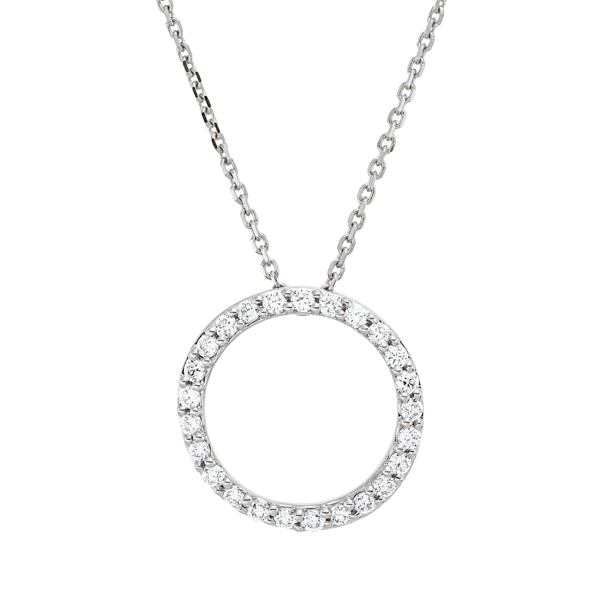Collier 18 kt WG Kreis, mit ZÖ 42 cm