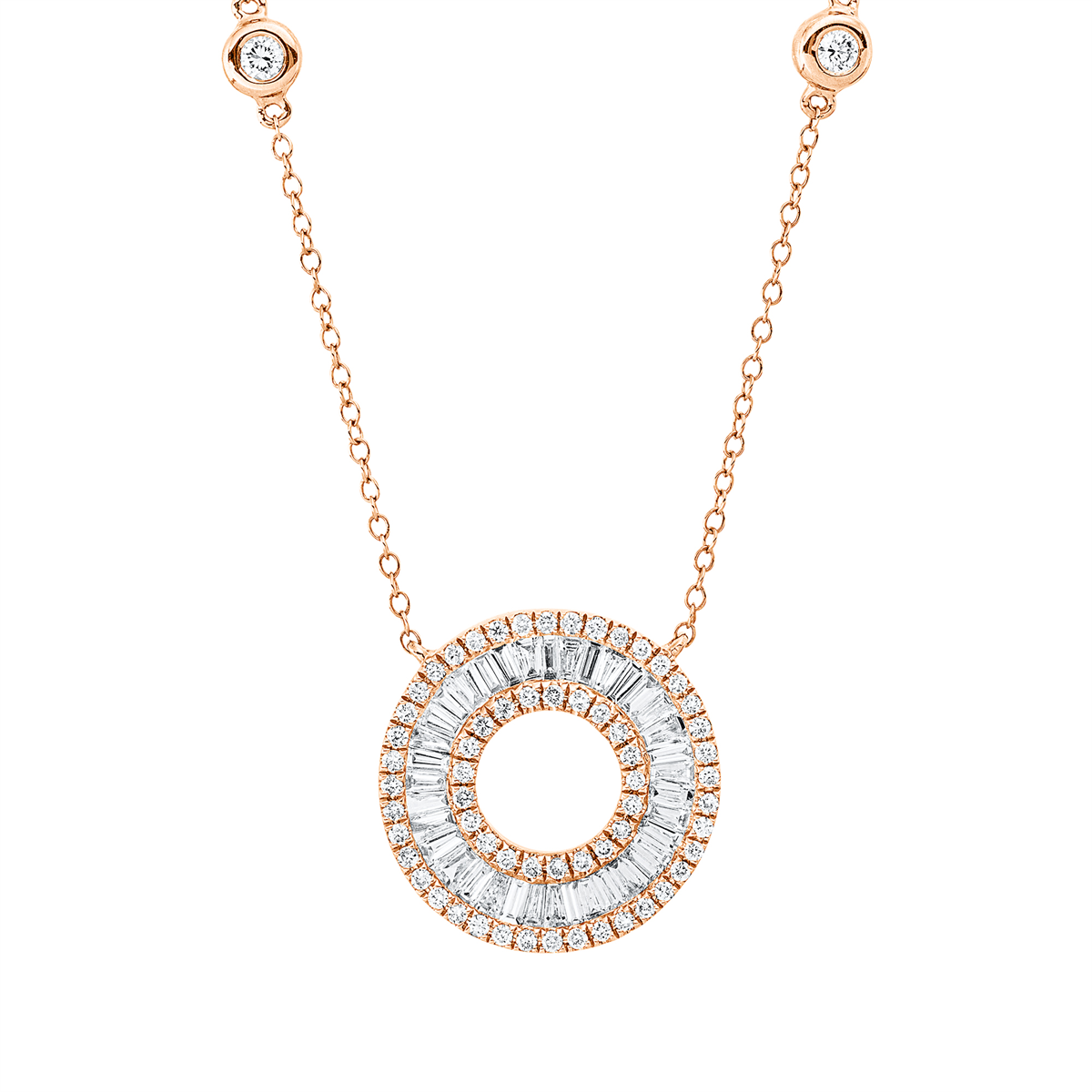 Collier 18 kt RG Kreis, mit ZÖ 40,6 cm