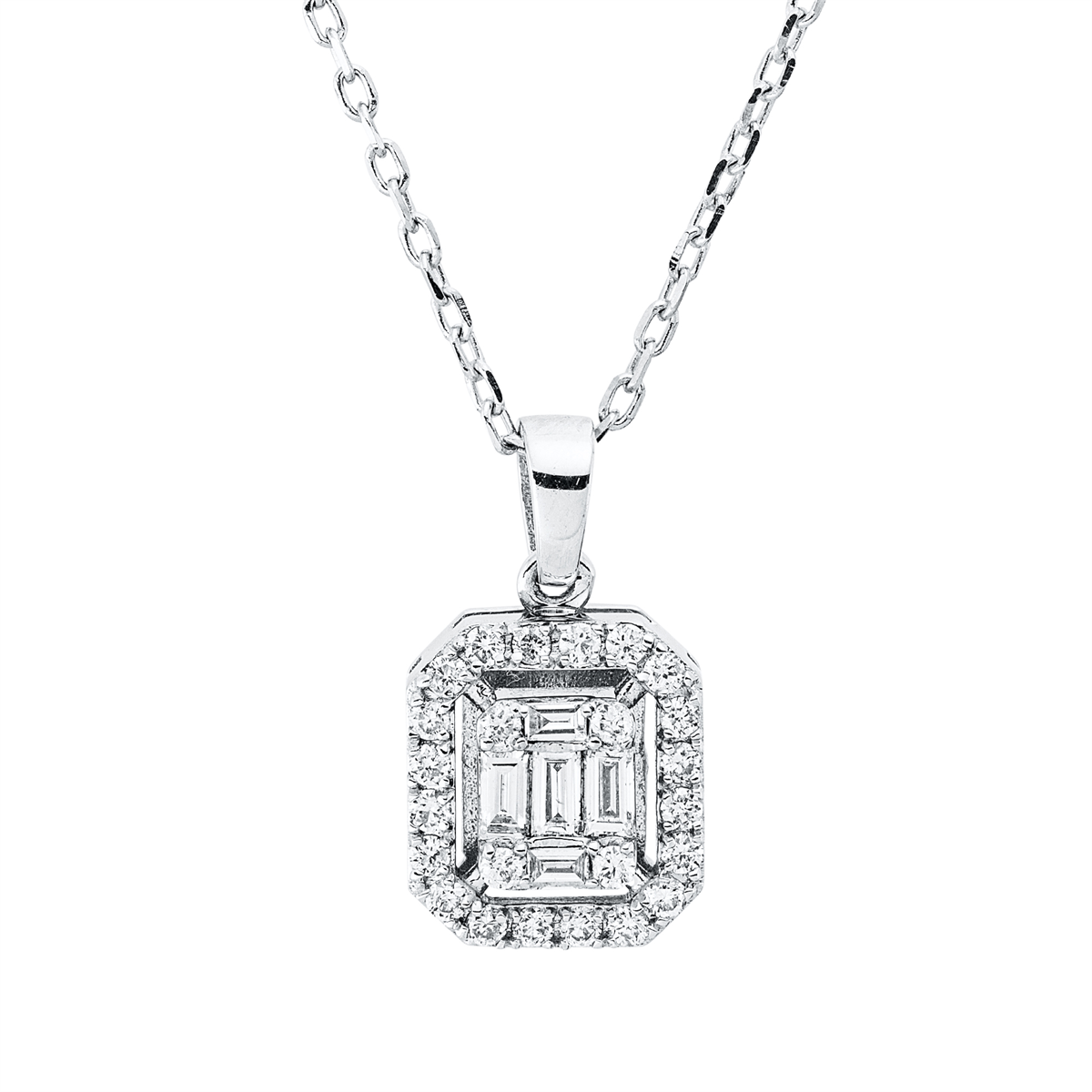 Collier 14 kt WG, mit ZÖ 40,6 cm