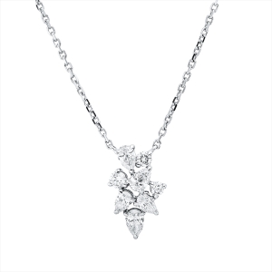 Collier 18 kt WG, mit ZÖ 40 cm + 43 cm