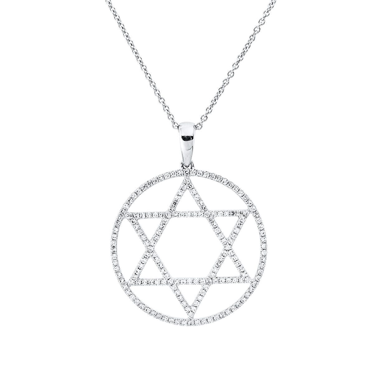 Collier 18 kt WG Davidstern, mit Öse