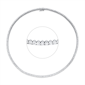 Tenniscollier 3er-Krappe 18kt Weißgold mit 12,71ct Diamanten