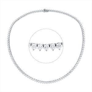 Tenniscollier 3er-Krappe 18kt Weißgold mit 14,60ct Diamanten