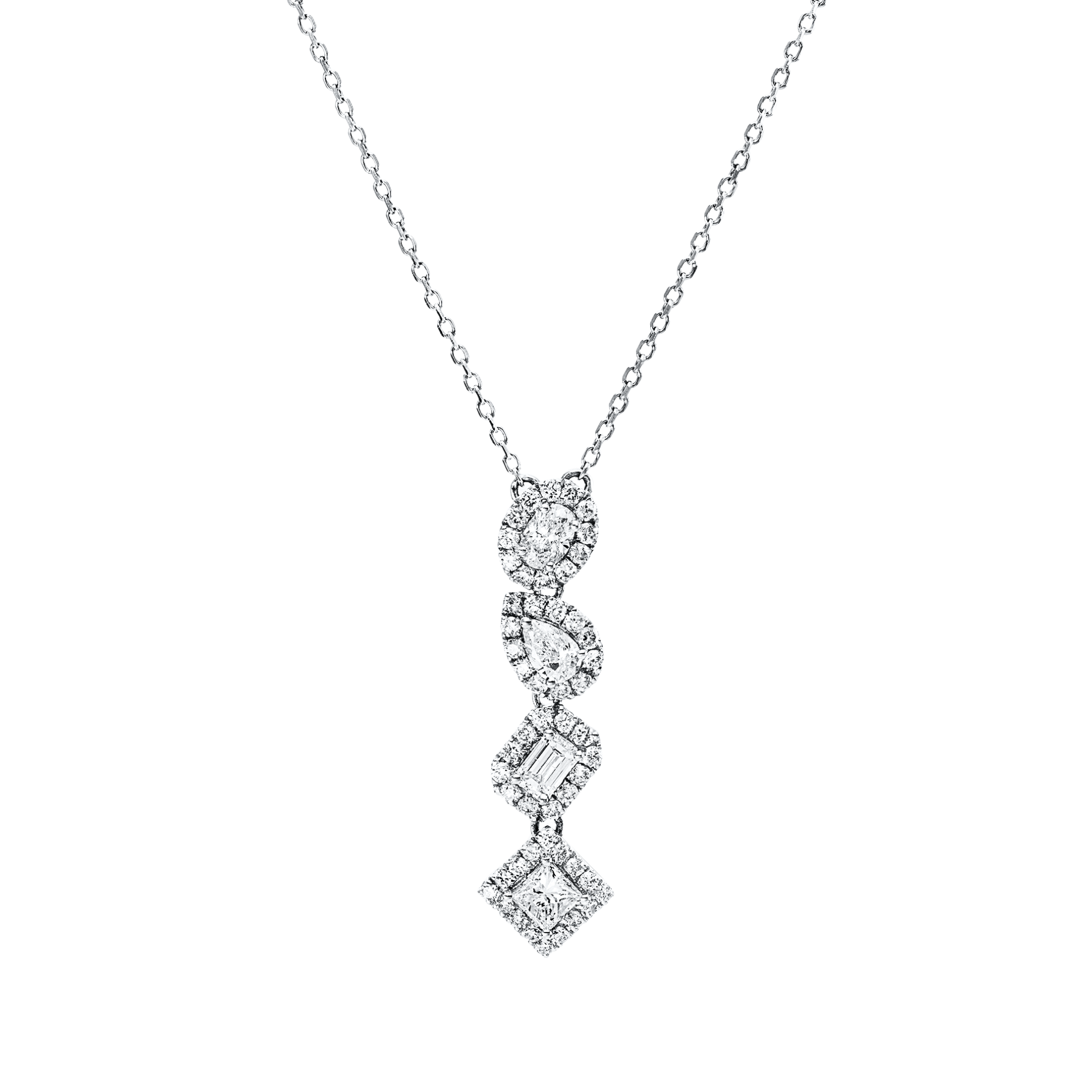 Collier  950PL Platin mit ZÖ 40,6 cm mit 1,03ct Diamanten