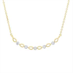 Collier 18 kt GG+WG, mit ZÖ 42,5 cm + 40,0 cm
