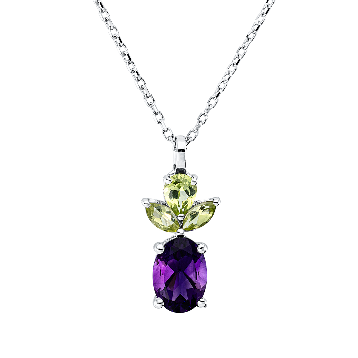 Collier 18 kt WG, mit ZÖ 43 cm