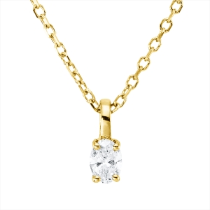 Solitaire Collier 4er-Krappe 18kt Gelbgold mit ZÖ 43 cm mit 0,11ct Diamanten