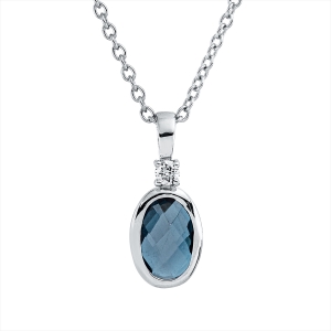 Collier 18 kt WG, mit ZÖ 40 cm, 42,5cm