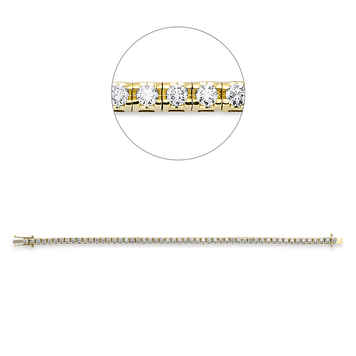 Tennisarmband  18kt Gelbgold mit 3,05ct Diamanten