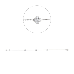 Armband 18 kt WG, mit ZÖ 18 cm