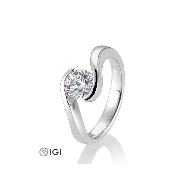 Bild von Verlobungsring Schwung 1.50 ct.  750/- Weißgold