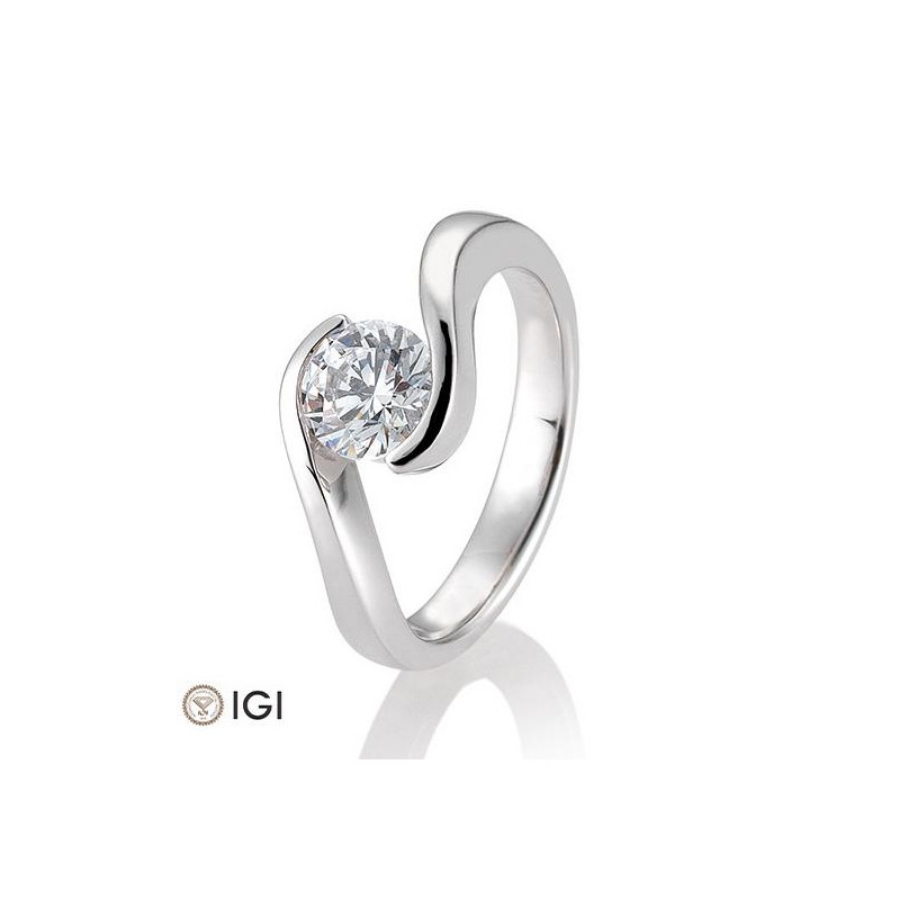 Bild von Verlobungsring Schwung 1.50 ct.  750/- Weißgold