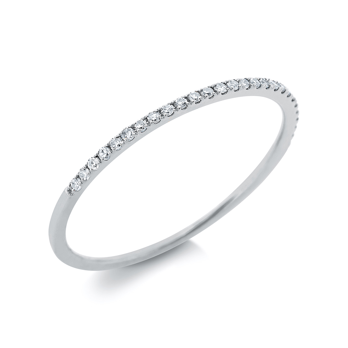 Memoire halb Ring  18kt Weißgold mit 0,08ct Diamanten