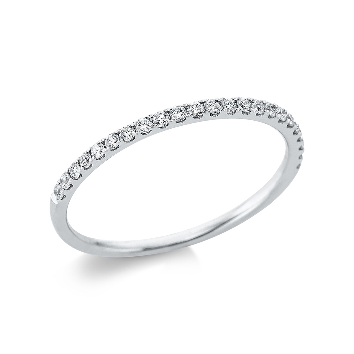 Memoire halb Ring  18kt Weißgold mit 0,16ct Diamanten