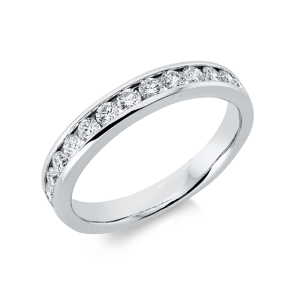 Memoire halb Ring  18kt Weißgold mit 0,51ct Diamanten