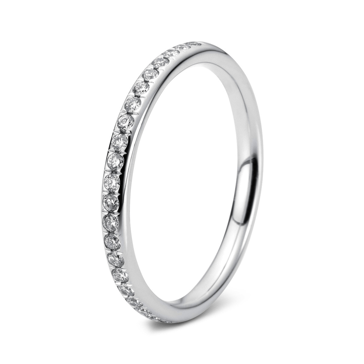 Memoire halb Ring  18kt Weißgold mit 0,13ct Diamanten