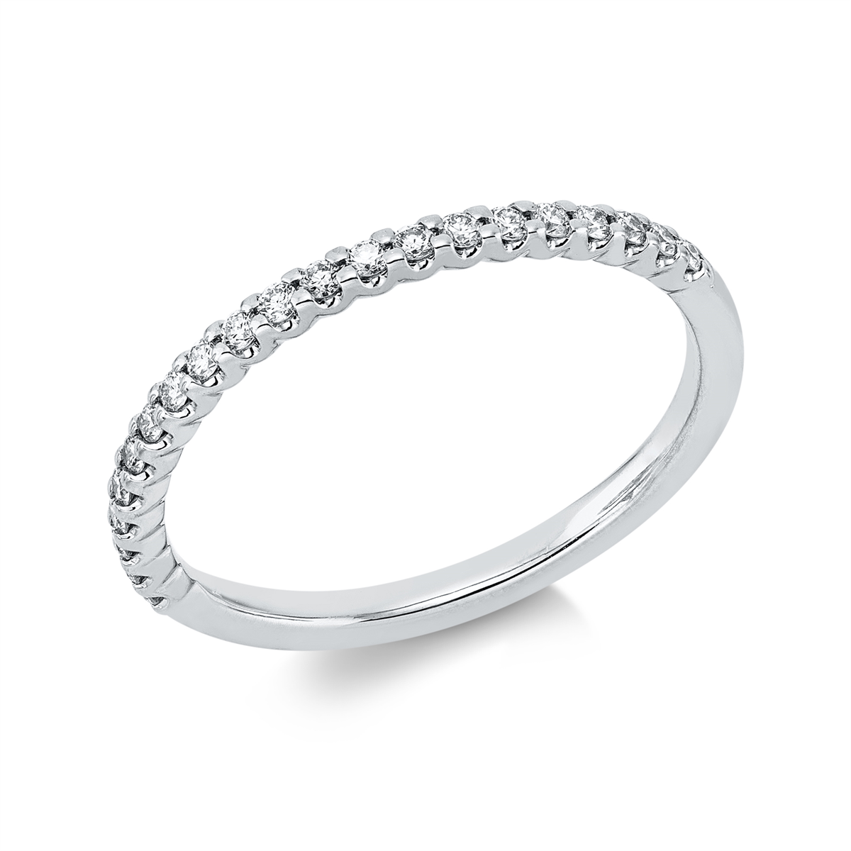 Memoire halb Ring  18kt Weißgold mit 0,19ct Diamanten