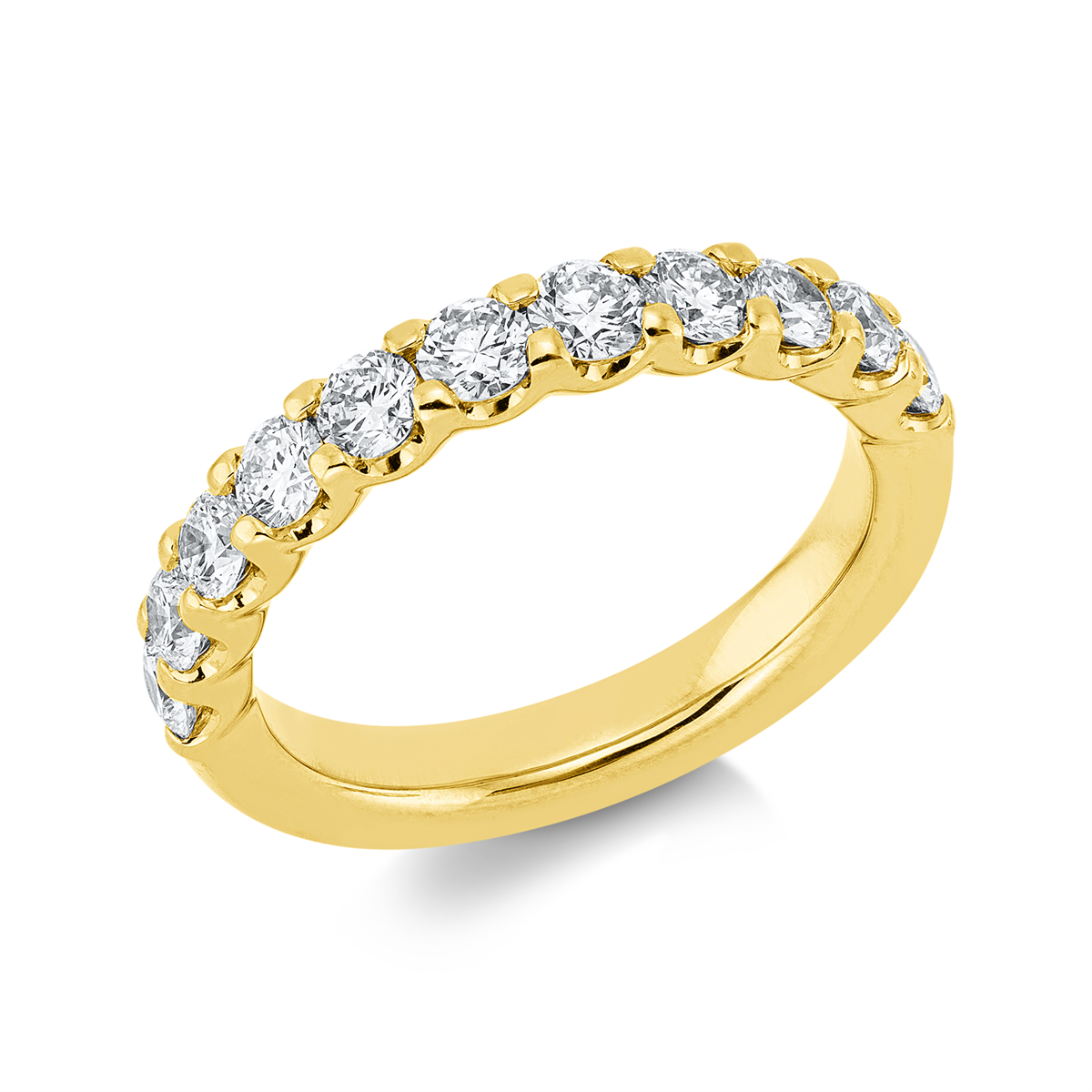 Memoire halb Ring  18kt Gelbgold mit 1,13ct Diamanten