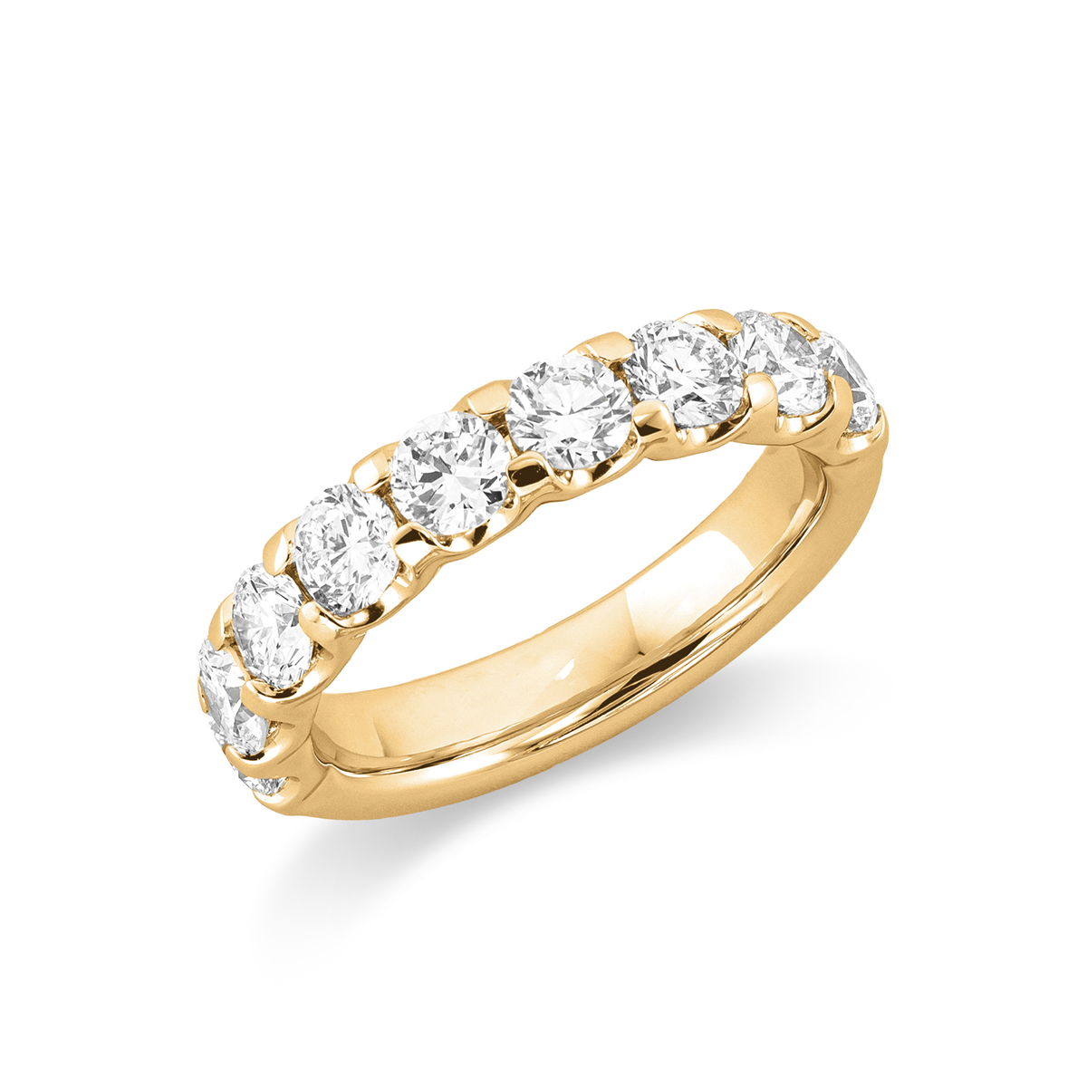 Memoire halb Ring  18kt Gelbgold mit 1,48ct Diamanten