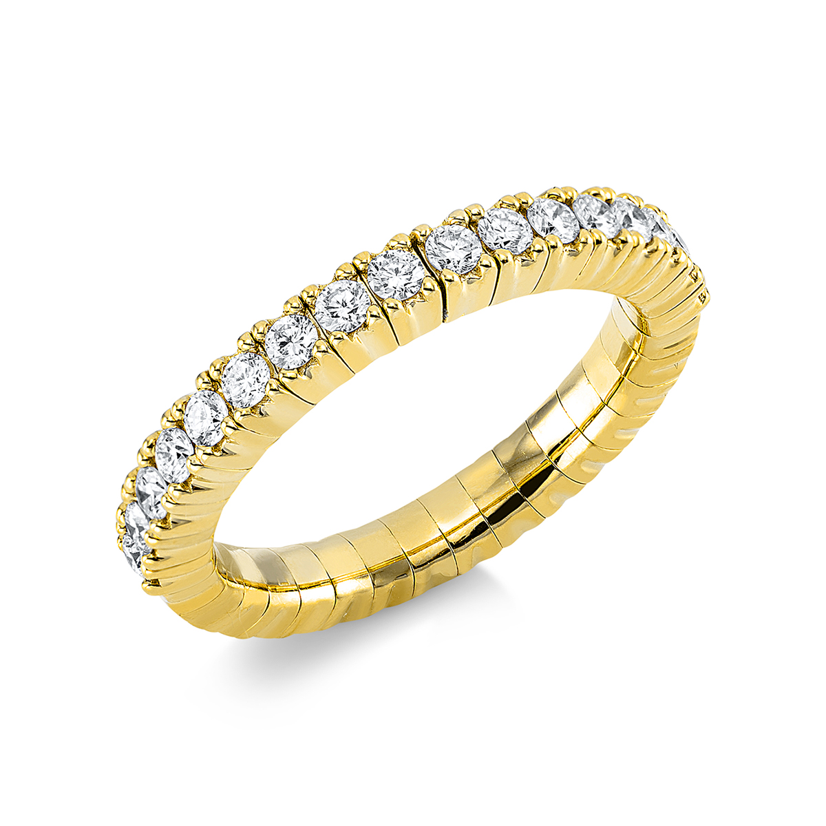 Ring 4er-Krappe 18 kt GG, Flex-Band, variabel
