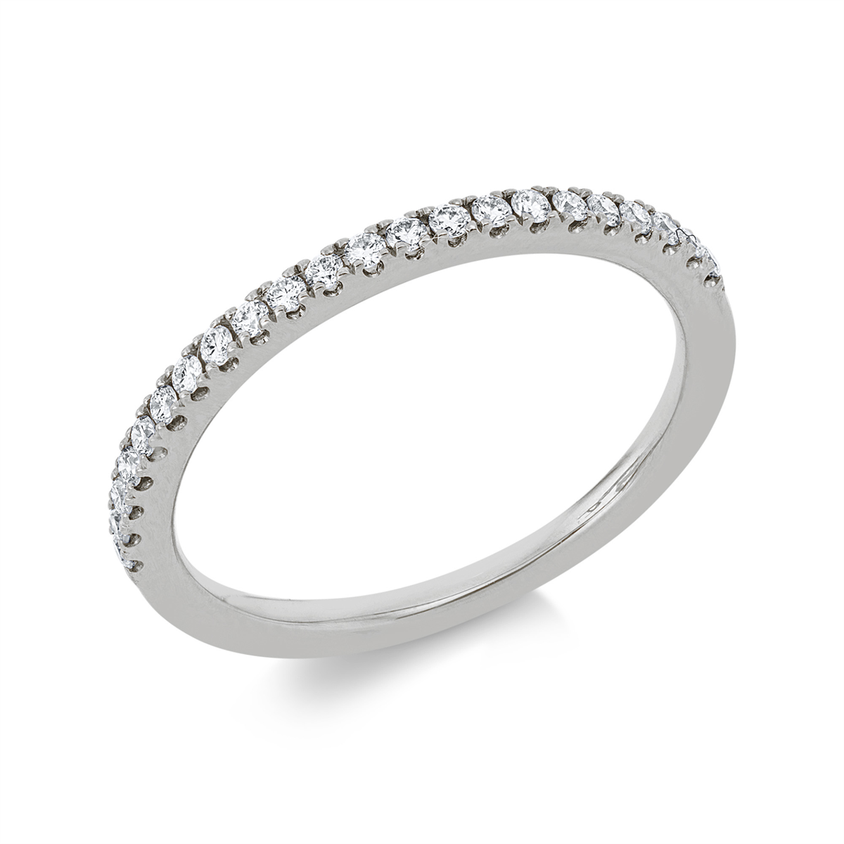 Memoire halb Ring  18kt Weißgold mit 0,16ct Diamanten