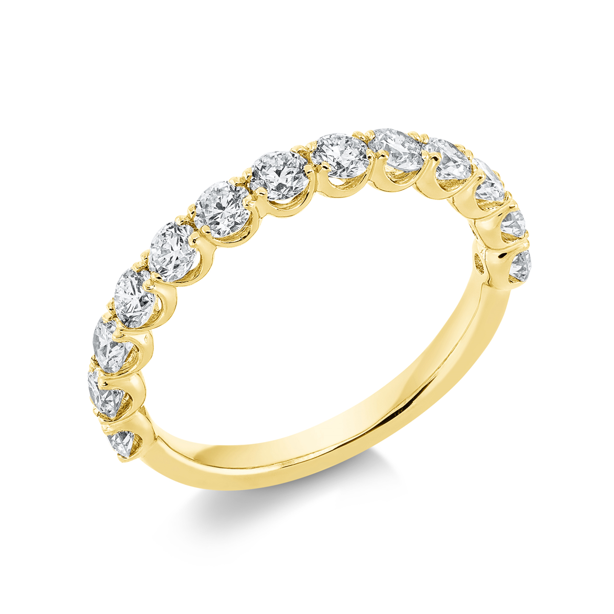 Memoire halb Ring  18kt Gelbgold mit 1,06ct Diamanten