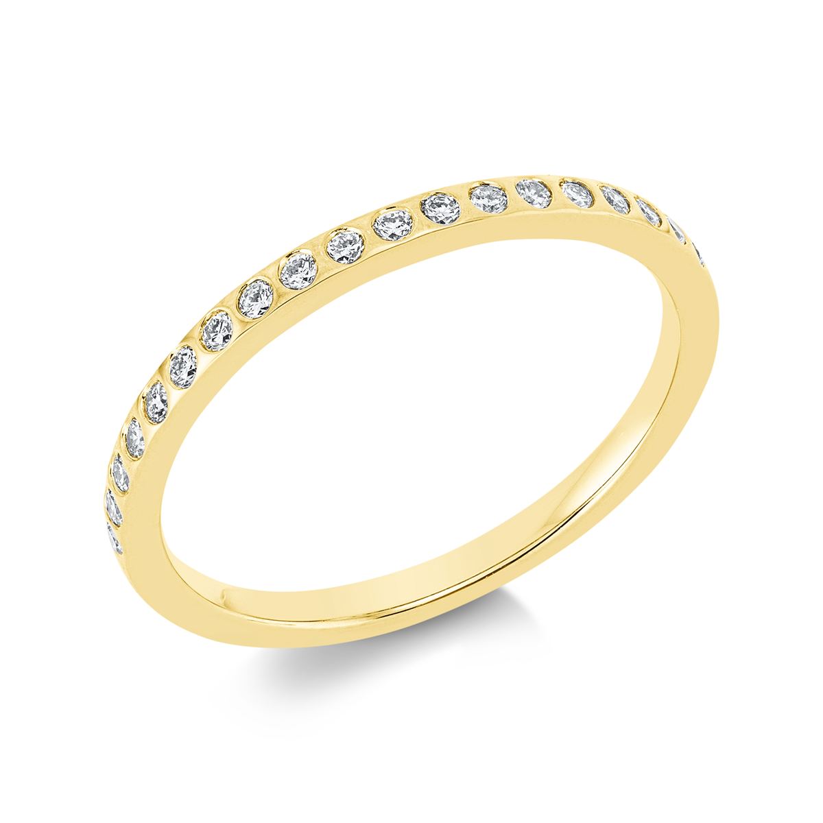 Memoire halb Ring  18kt Gelbgold mit 0,18ct Diamanten
