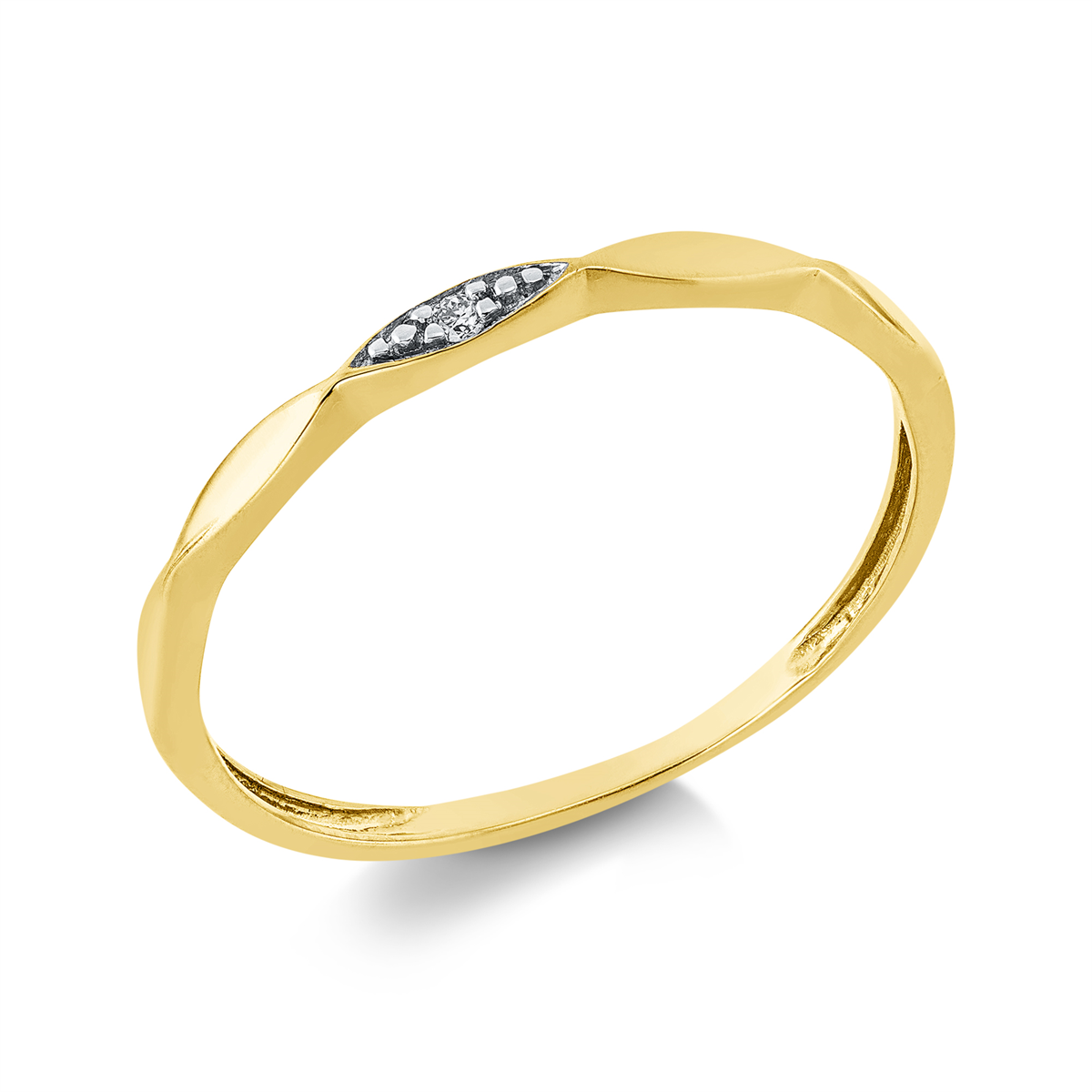 Ring 18 kt GG, Fassung rhodiniert