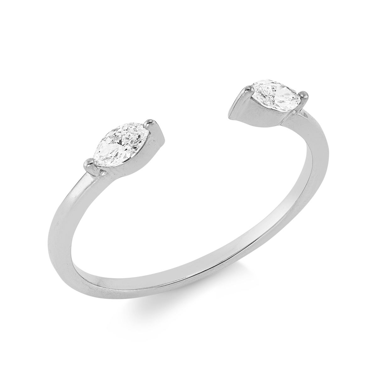 Ring 2er-Krappe 18 kt WG