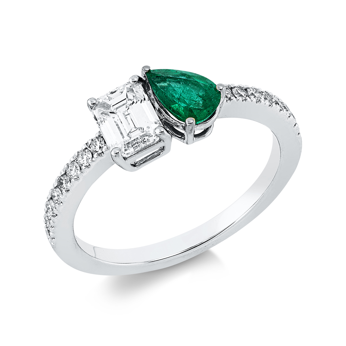 Ring 18 kt WG, Krappen vergoldet