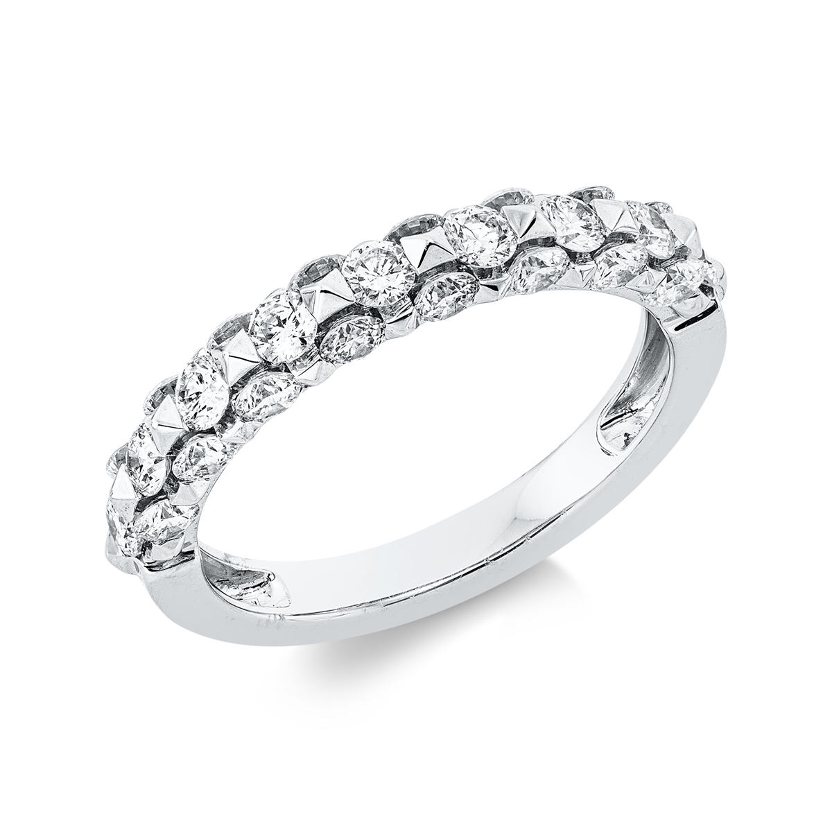 Memoire halb Ring  18kt Weißgold mit 1,18ct Diamanten