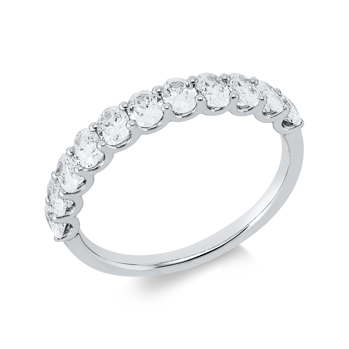 Memoire halb Ring  18kt Weißgold mit 1,24ct Diamanten
