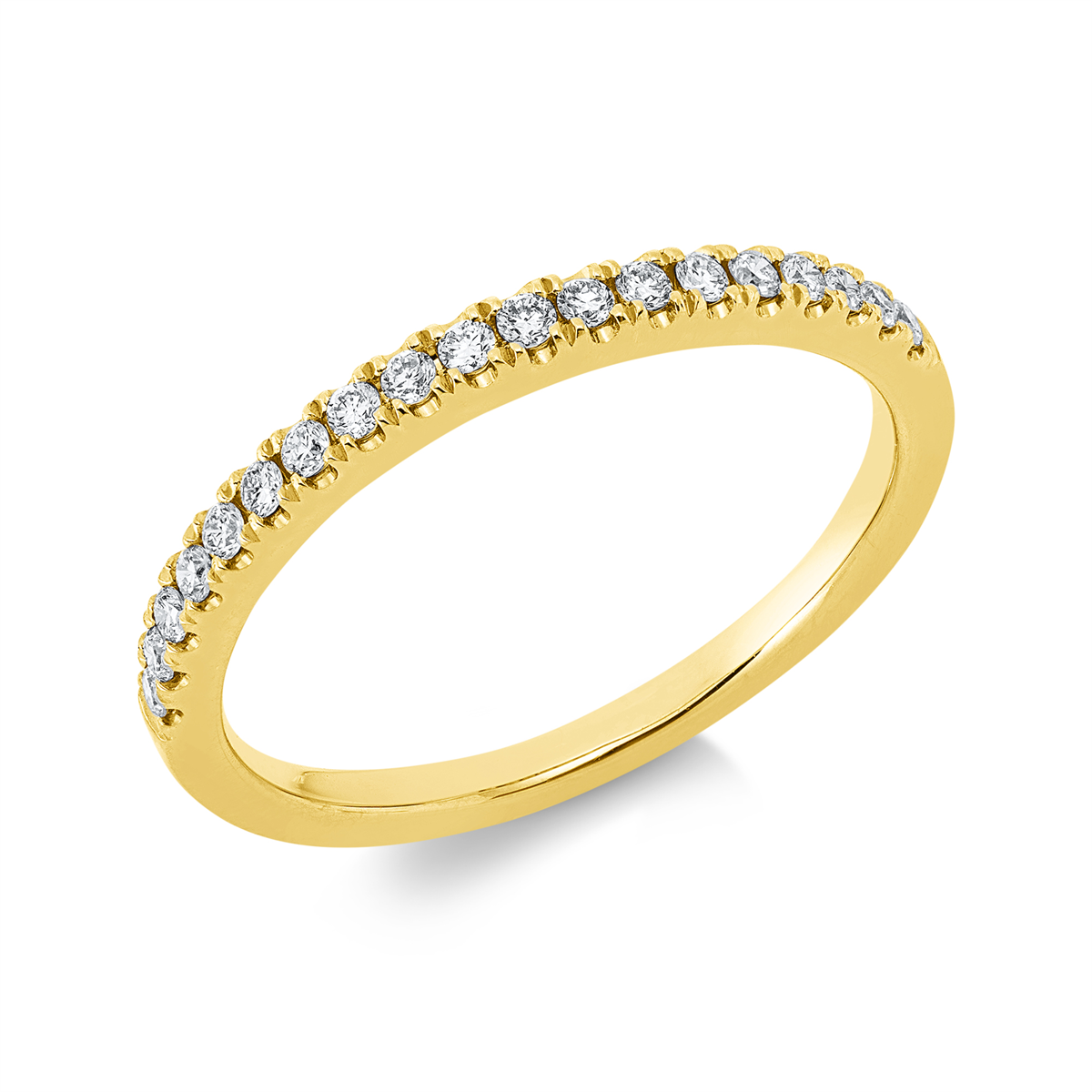 Memoire halb Ring  18kt Gelbgold mit 0,19ct Diamanten