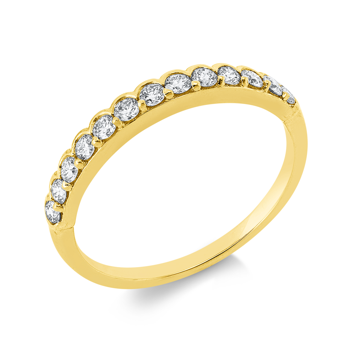 Memoire halb Ring Halbzarge 18kt Gelbgold mit 0,33ct Diamanten