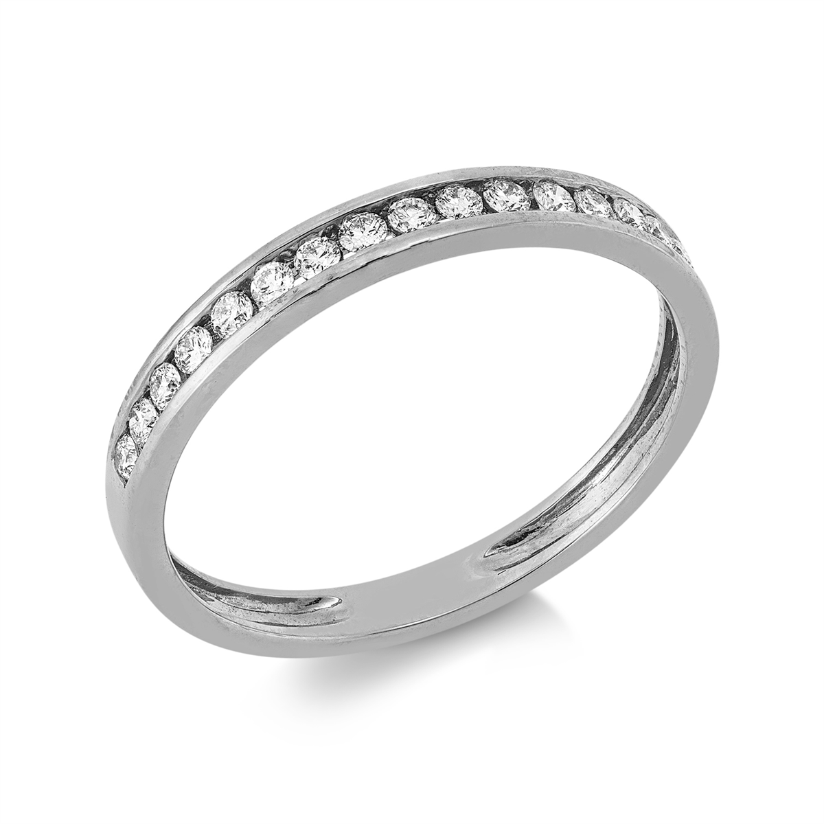 Memoire halb Ring  18kt Weißgold mit 0,21ct Diamanten