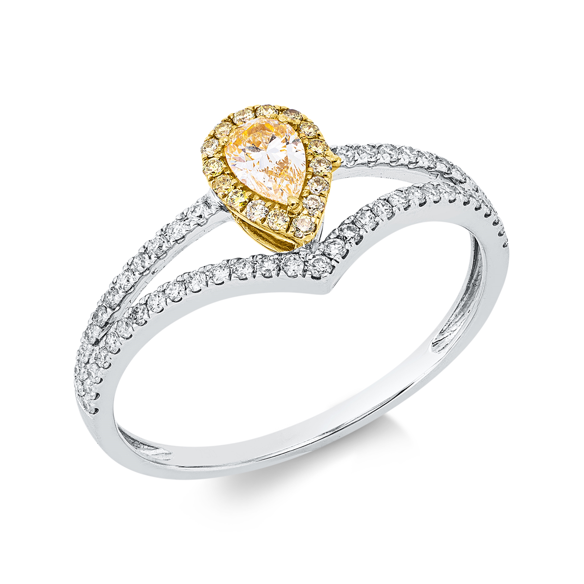 Ring 3er-Krappe 18 kt WG+GG