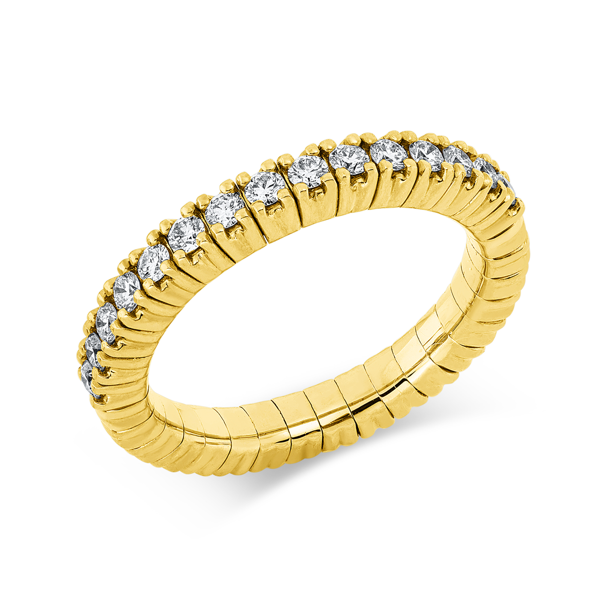 Ring 4er-Krappe 18 kt GG, Flex-Band, variabel