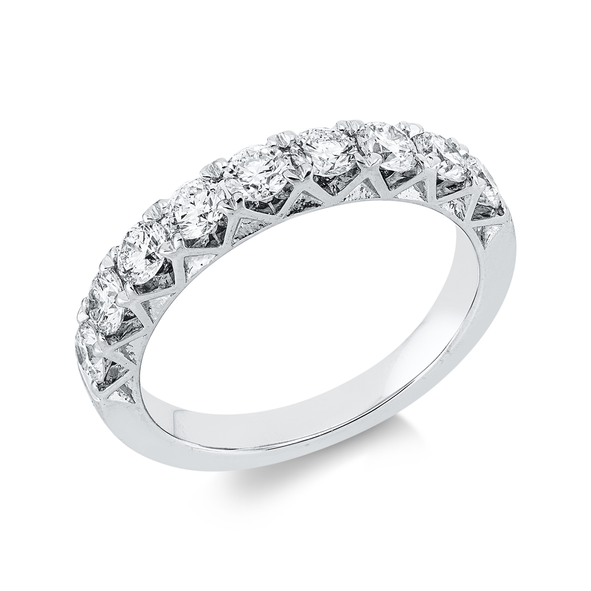 Memoire halb Ring  18kt Weißgold mit 1,07ct Diamanten