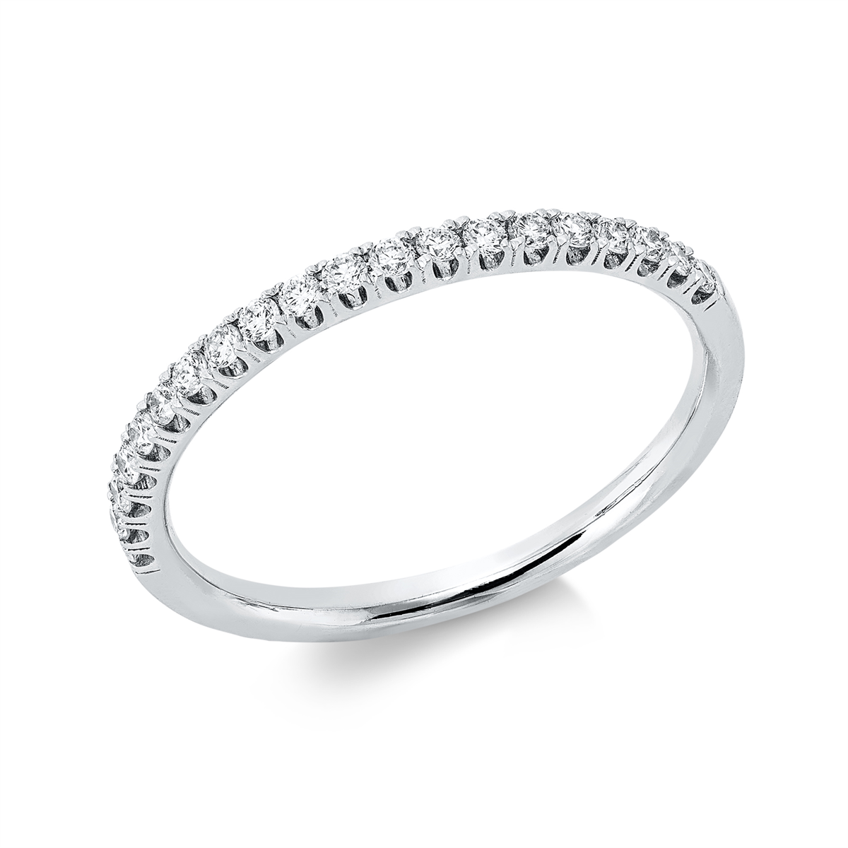 Memoire halb Ring  18kt Weißgold mit 0,22ct Diamanten