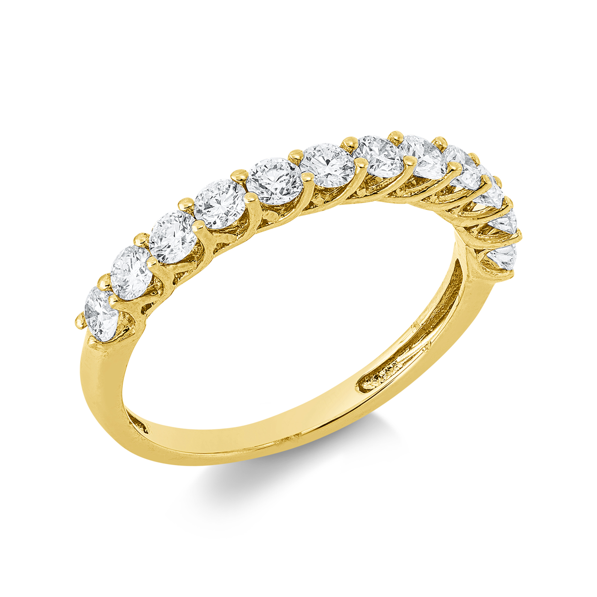 Memoire halb Ring  18kt Gelbgold mit 0,68ct Diamanten