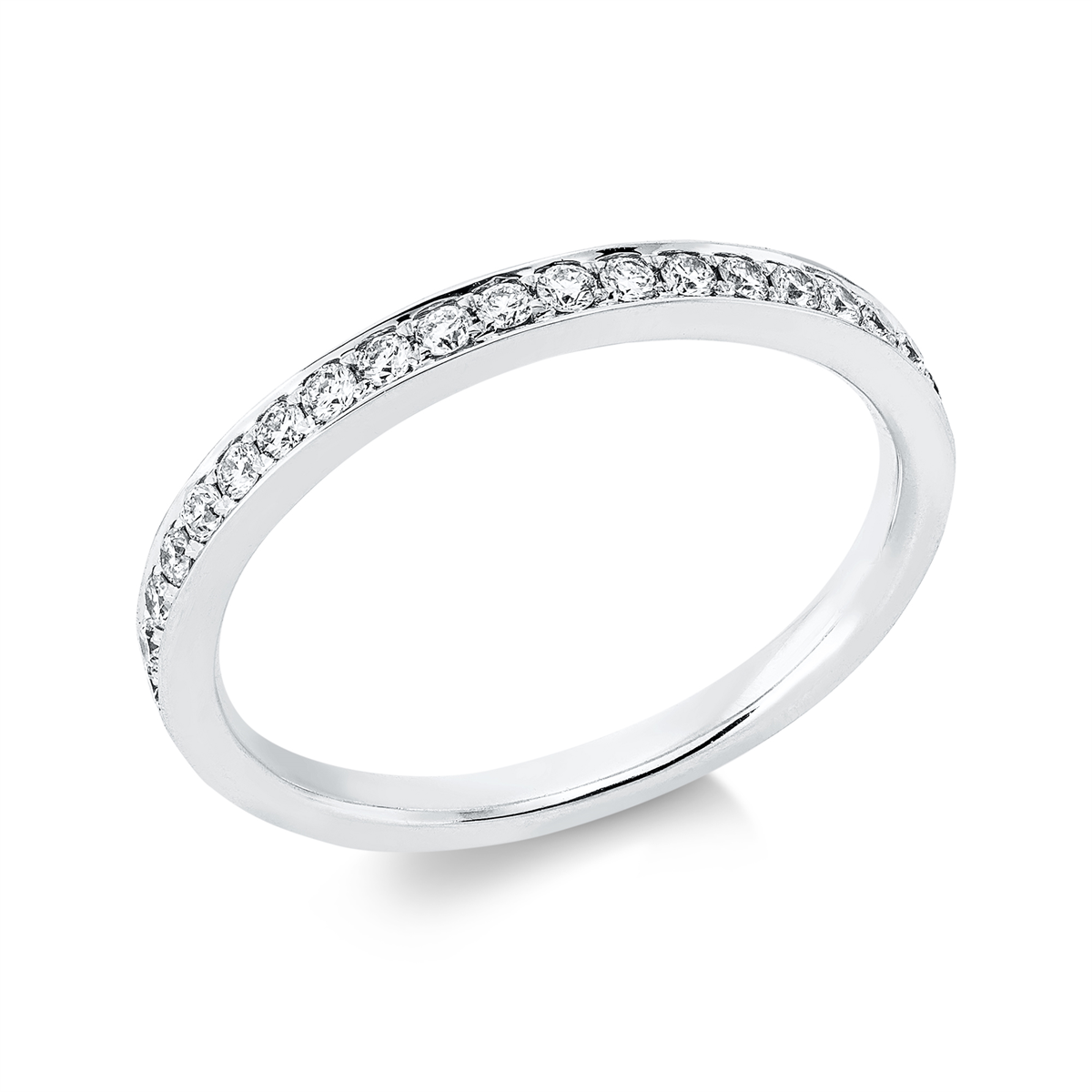 Memoire halb Ring  18kt Weißgold mit 0,24ct Diamanten