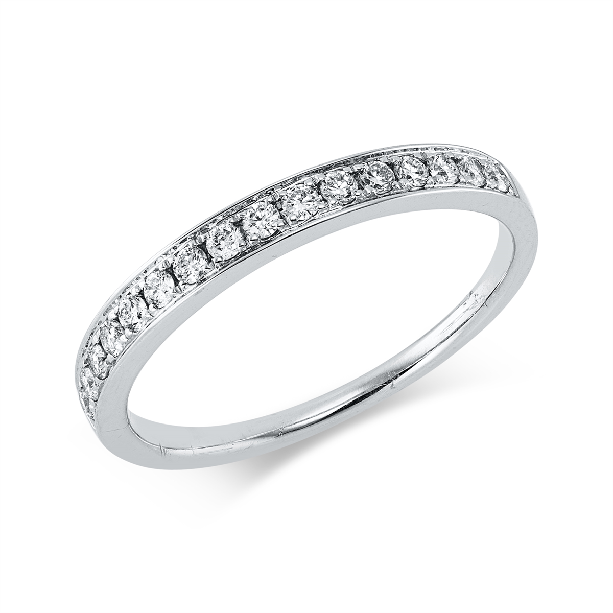 Memoire halb Ring  14kt Weißgold mit 0,23ct Diamanten