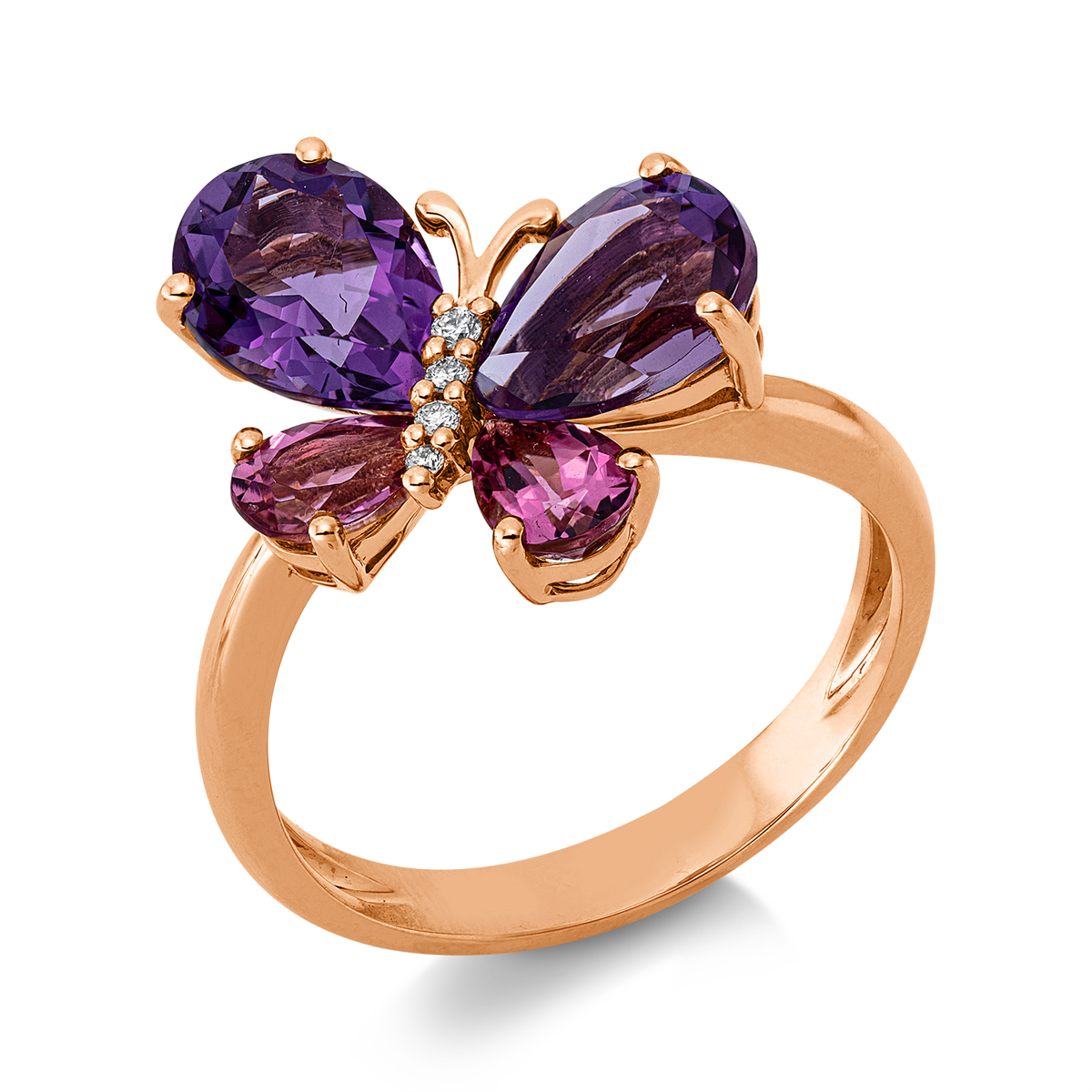 Ring 18 kt RG Schmetterling