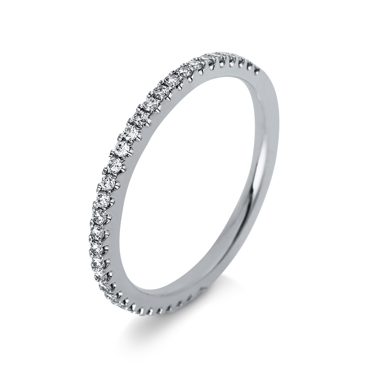 Memoire halb Ring  18kt Weißgold mit 0,24ct Diamanten